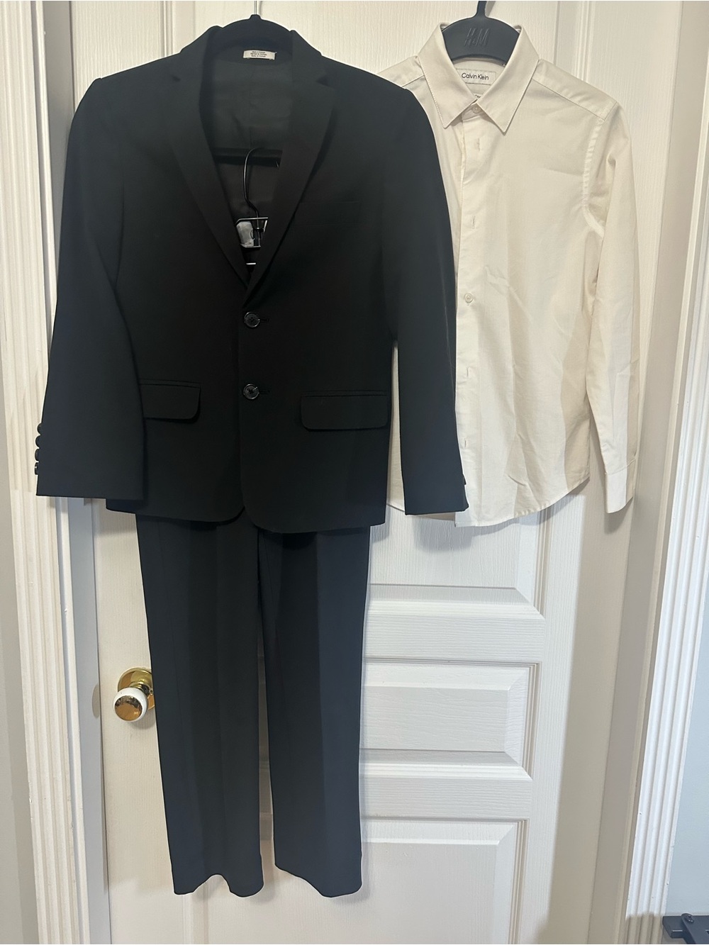 Calvin Klein Black Suit Jacket & White Dress Shirt Set